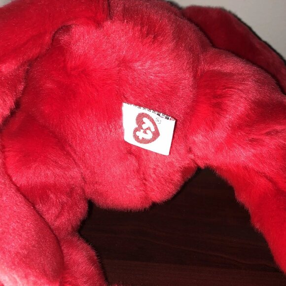 TY Classic Buddy Red Plush Monkey ROMANCER Heart Bow Tie Valentine's Day 16" - Picture 3 of 4